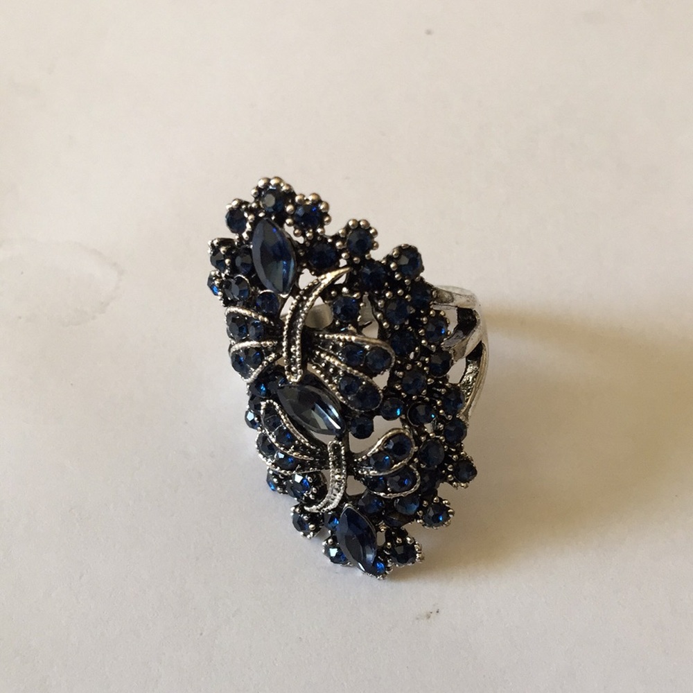 Crystal sterling ring